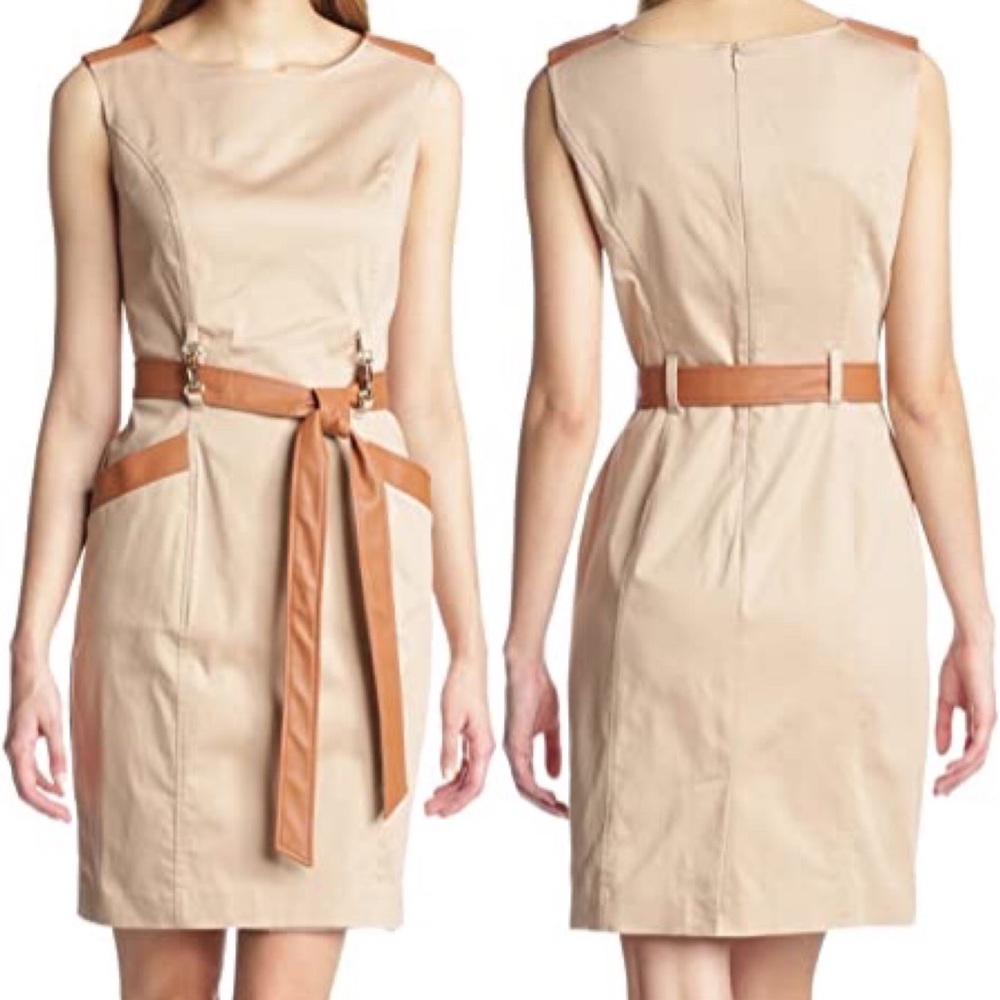 SALE Ellen Tracy Dress Preppy Belted Shift Size 10 - Picture 2 of 9